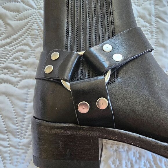 ONE BOOT, RIGHT FOOT, Re/Done Short Cavalry Boot Black Leather, Italy, Size 37 - Picture 2 of 11